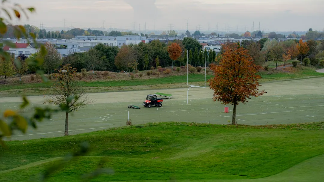 A view of a golf course from a distance